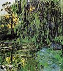 Calla Lily Duo Paintings - Weeping Willow and Water-Lily Pond 2 by Claude Monet